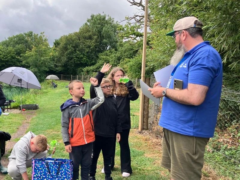 Children answering coaches questions.